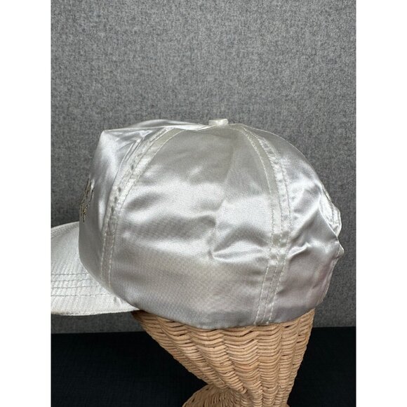 Vintage Ceasars Palace Adult Hat Baseball Cap Adjustable White Gold Satin Silky - Picture 13 of 15